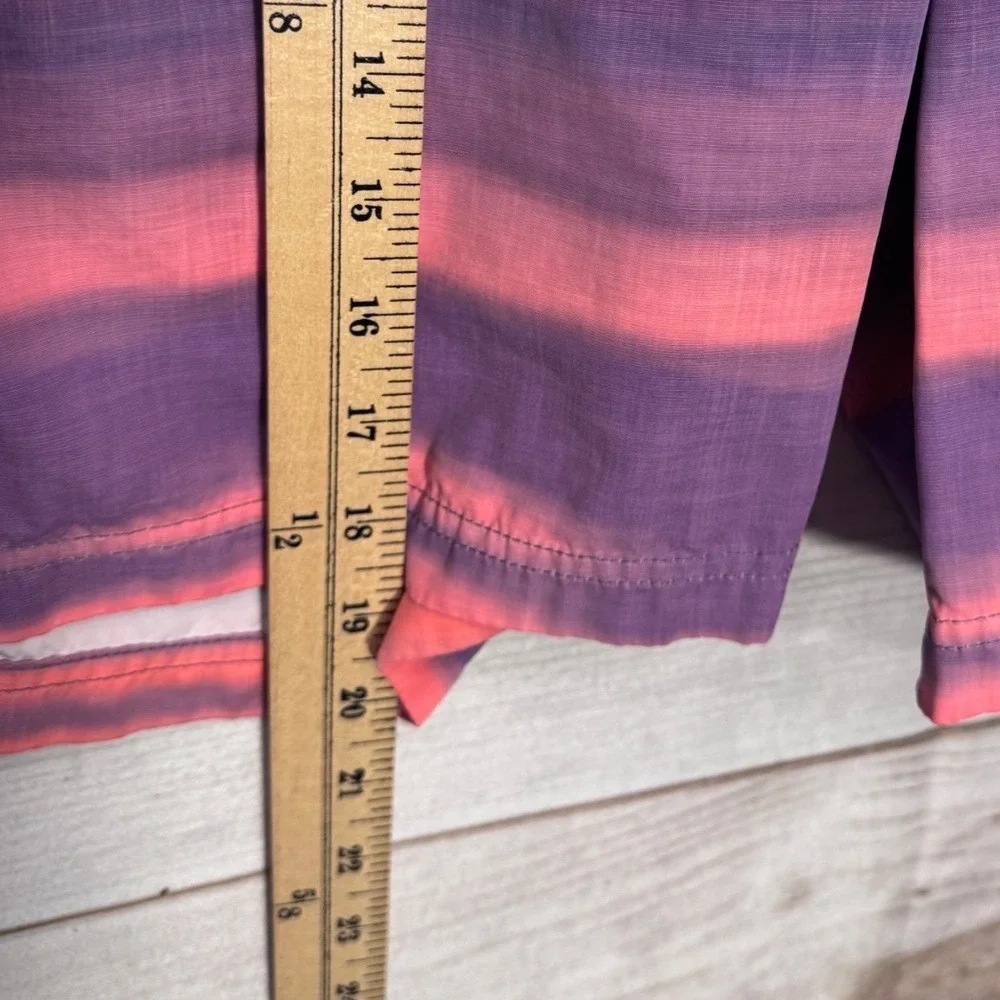 American Eagle Mens Purple Pink Ombre Stripe Board Shorts Swim Trunks Medium